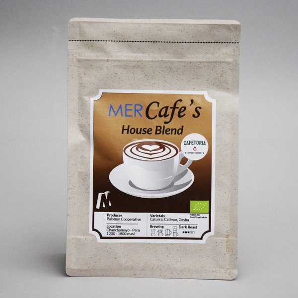 Kahvimuki ja Mercafe’s House Blend luomukahvi